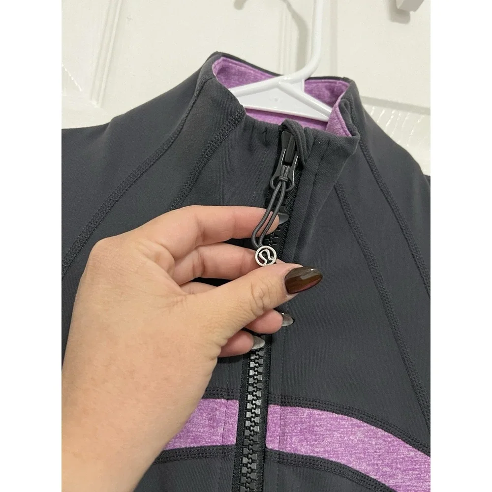 Lululemon Women's Full Zip Define Jacket Gray Purple Long Sleeve Athletic Size 4